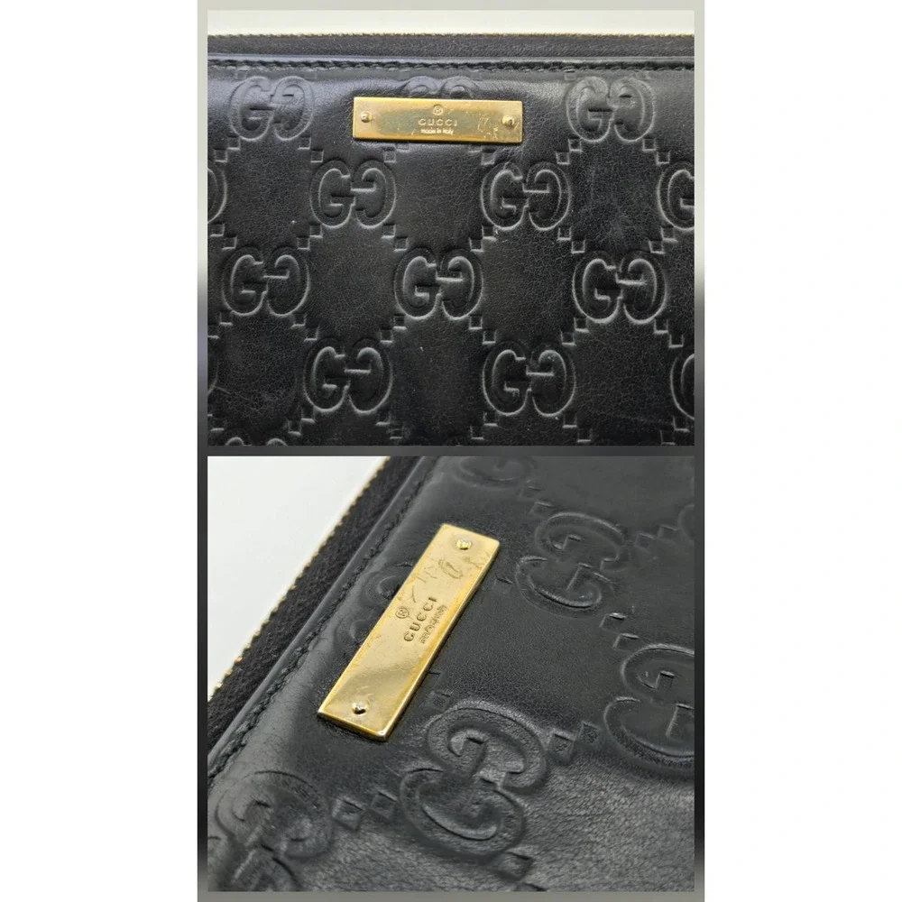 Gucci Guccissima Zip Around Wallet Black Leather GG Monogram 112724-496334 - Picture 6 of 10